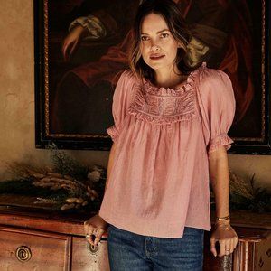 Doen~ Frances Top~ Pink Cosmos~ XS~ NWT